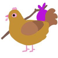 A gold and brown chicken