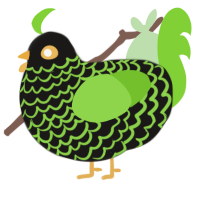 A sable and grass chicken with a lace pattern