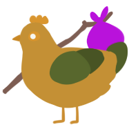 A gold and olive chicken