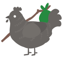 A grey chicken with a half-bar pattern