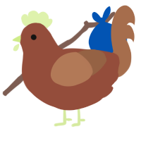 A russet and brown chicken