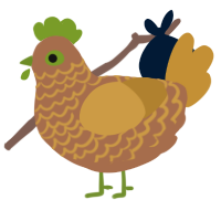 A brown and gold chicken with a lace pattern