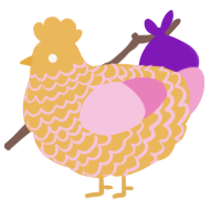 A honey and pink chicken with a lace pattern