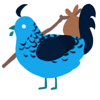 A sky and tumblr chicken with a half-lace pattern