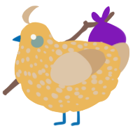 A honey and beige chicken with a speckle pattern