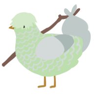 A gluppy and silver chicken with a lace pattern