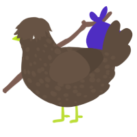 A bark chicken with a speckle pattern
