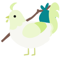 A white and apple chicken with a head pattern