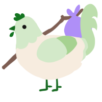 A cream and gluppy chicken with a head pattern
