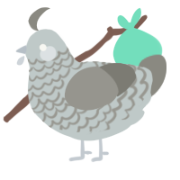 A silver and ash chicken with a lace pattern