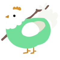 A spring and white chicken with a head pattern