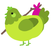 A lime and chartreuse chicken with a head pattern