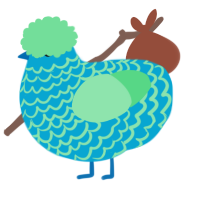 A cerulean and spring chicken with a lace pattern