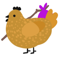 (unnamed), a gold and orange chicken with a speckle pattern