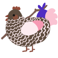 A bark and rose chicken with a lace pattern