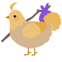 A beige and honey chicken with a head pattern
