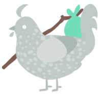 A silver chicken with a speckle pattern