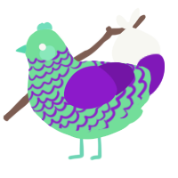A spring and violet chicken with a lace pattern