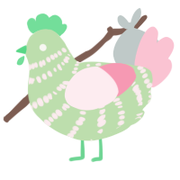 A gluppy and rose chicken with a bar pattern