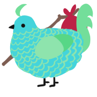 A aqua and spring chicken with a lace pattern