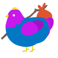 A sapphire and amethyst chicken with a head pattern