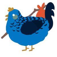 A sapphire and tumblr chicken with a half-lace pattern