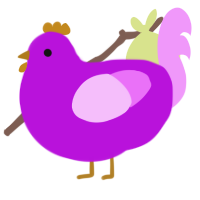 A amethyst and lavender chicken