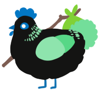 A black and spring chicken with a neck-band pattern