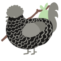 A sable and ash chicken with a lace pattern