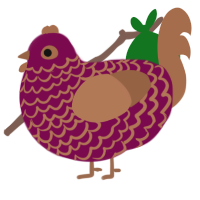 A wine and brown chicken with a lace pattern