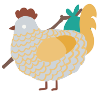 A mist and honey chicken with a lace pattern