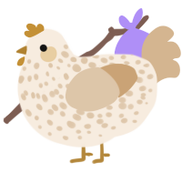 A cream and beige chicken with a speckle pattern