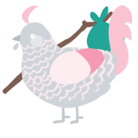 A mist and rose chicken with a lace pattern