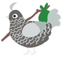 A grey and silver chicken with a lace pattern