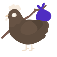 A bark chicken with a head pattern