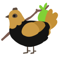 (unnamed), a black and gold chicken with a head pattern