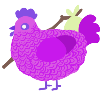A orchid and amethyst chicken with a double-lace pattern