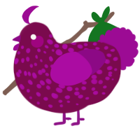 A wine and plum chicken with a speckle pattern