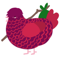 Fire Engine, a wine and crimson chicken with a lace pattern
