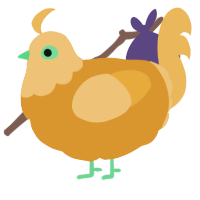 A orange and honey chicken with a head pattern