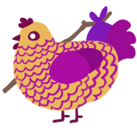 A honey and plum chicken with a lace pattern
