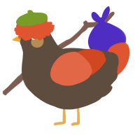 A bark and vermilion chicken
