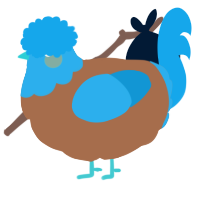 A brown and sky chicken with a head pattern