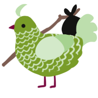 A chartreuse and gluppy chicken with a lace pattern
