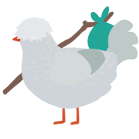 A mist and silver chicken with a half-lace pattern