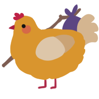 A orange and beige chicken