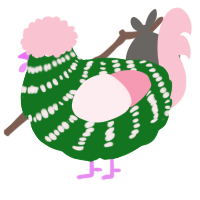 A leaf and rose chicken with a bar pattern