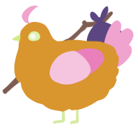 A orange and pink chicken