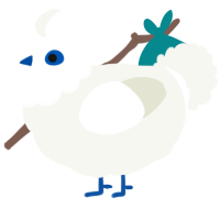 A white chicken with a head pattern