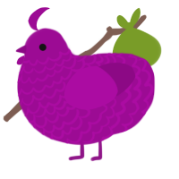 A plum chicken with a lace pattern